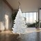 6 Ft White Classic Pine Artificial Christmas Tree with Full Bodied Hinged Branches and Stand